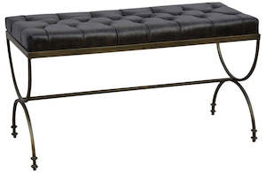 Furniture: Bench - Leather - 90cm