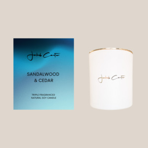 Soy Candles Reed Diffusers: SANDALWOOD & CEDAR SOY CANDLE