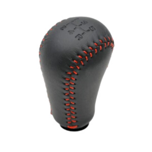 5 SPEED LEATHER STITCHED GEAR KNOB