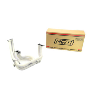 Exhaust Components: RCM WHITE CERAMIC COATED TWIN SCROLL STAINLESS STEEL TUBULAR EXHAUST MANIFOLD