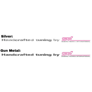 Stickers: Handcrafted by STI Door Vinyl Cut Decal - Pair