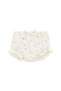 Organic Cotton Fine Rib Frill Bloomer - Caroline Egret