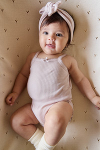 Organic Cotton Modal Singlet Bodysuit - Violet Tint