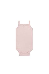 Organic Cotton Modal Singlet Bodysuit - Chalk Marle