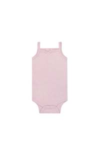 Organic Cotton Modal Singlet Bodysuit - Orchid Marle