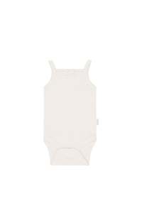 Organic Cotton Modal Singlet Bodysuit - Icing Marle
