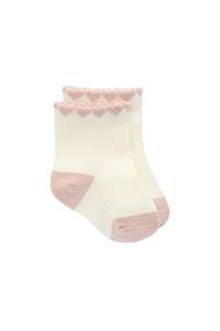 Socks Tights: Amour Sock - Parchment/Shell Pink