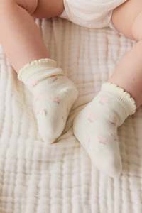 Maya Jacquard Sock - Egret