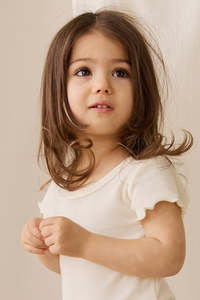 Cotton Fine Rib Ines Top - Parchment