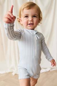 Florian Zip Swimsuit - Variegated Stripe Cenote