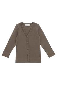 Organic Cotton Modal Cardigan - Fir Bark