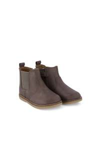 Leather Boot with Elastic - Pinecone