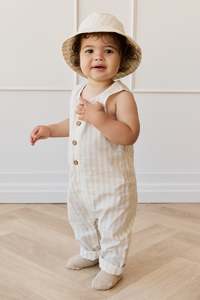 Onepieces: Organic Cotton Milo Jumpsuit - Variegated Stripe Foam