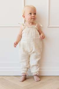 Onepieces: Organic Cotton Muslin Myla Jumpsuit - Pippa Pink