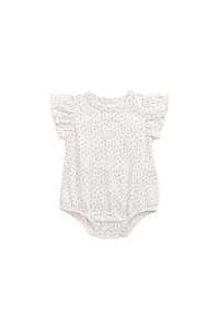 Onepieces: Organic Cotton Sage Onepiece - Posy Garden Pink