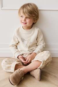 Sweatshirting: Organic Cotton Flynn Sweatshirt - Oat Lapin Jardin