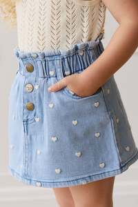 Briella Skirt - Petite Heart Denim