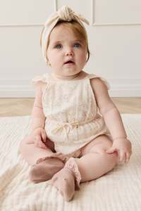 Organic Cotton Muslin Luciana Playsuit - Emelia Pink