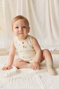 Organic Cotton Archie Playsuit - Forest Night Acorns