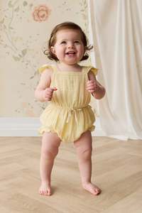 Organic Cotton Muslin Luciana Playsuit - Sunshine