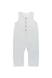 New Arrivals Baby: Organic Cotton Milo Jumpsuit - Variegated Stripe Shoreline