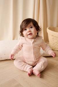 New Arrivals Baby: Organic Cotton Fine Rib Georgia Onepiece - Simone Morganite