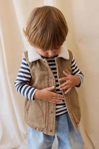 Baby Jackets Coats: Spencer Vest - Brioche/Pecan