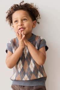 Marcus Knit Vest - Marcus Jacquard Arctic