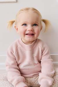 Baby Knitwear: Lucinda Jumper - Swan Peach Whip