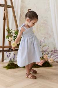 Girls Dresses: Organic Cotton Desiree Dress - Petite Check