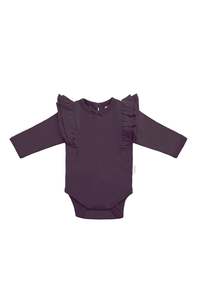 Organic Cotton Maddie Long Sleeve Bodysuit - Sugar Plum