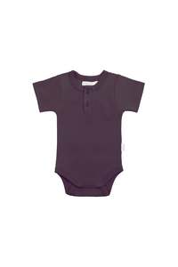 Bodysuits: Organic Cotton Darcy Tee Bodysuit - Sugar Plum