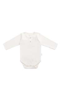 Organic Cotton Long Sleeve Bodysuit - Milk
