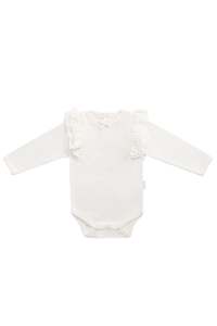 Organic Cotton Maddie Long Sleeve Bodysuit - Milk