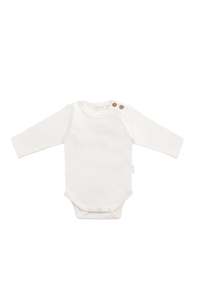 Organic Cotton Marlo Long Sleeve Bodysuit - Milk