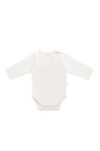 Organic Cotton Elora Long Sleeve Bodysuit - Milk