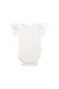 Organic Cotton Cap Sleeve Bodysuit - Milk
