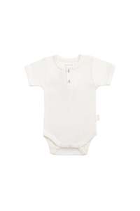 Organic Cotton Benny Tee Bodysuit - Milk