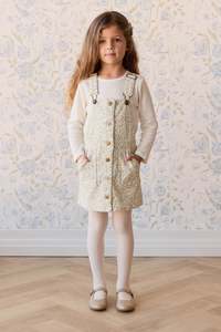 Vintage Overall Dress - Elodie Whisper White