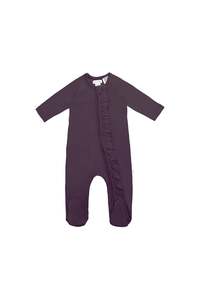Onepieces: Organic Cotton Melanie Zip Onepiece - Sugar Plum