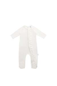 Organic Cotton Melanie Zip Onepiece - Milk