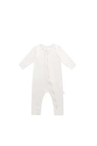 Organic Cotton Gracelyn Zip Onepiece - Milk