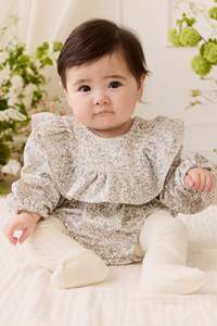 Playsuits And Rompers: Organic Cotton Aurora Playsuit - Tully Grey