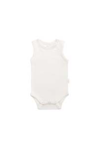 New Arrivals Boys: Organic Cotton Marlo Sleeveless Bodysuit - Milk
