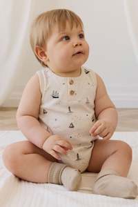 Organic Cotton Archie Playsuit-Sailing Day