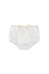 Organic Cotton Gabriel Bloomer-Mini Pinstripe Parchment / Dawn