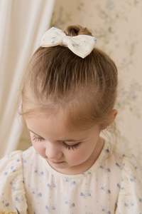 Hair Accessories: Organic Cotton Muslin Desiree Bow-Molly Blue