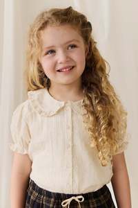 Organic Cotton Bowie Blouse-Parchment