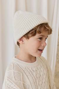Leon Knitted Beanie-Vanilla