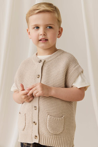 Baby Jackets Coats: Rome Knit Vest-Oat